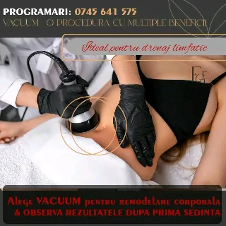 ✨ Redefinește-ți silueta cu terapia Vacuum!
​O procedură ideală pentru fermitate și reducerea celulitei.
​Beneficii:
✔️ Stimulează drenajul și circulația
✔️ Reduce retenția de apă
✔️ Uniformizează aspect